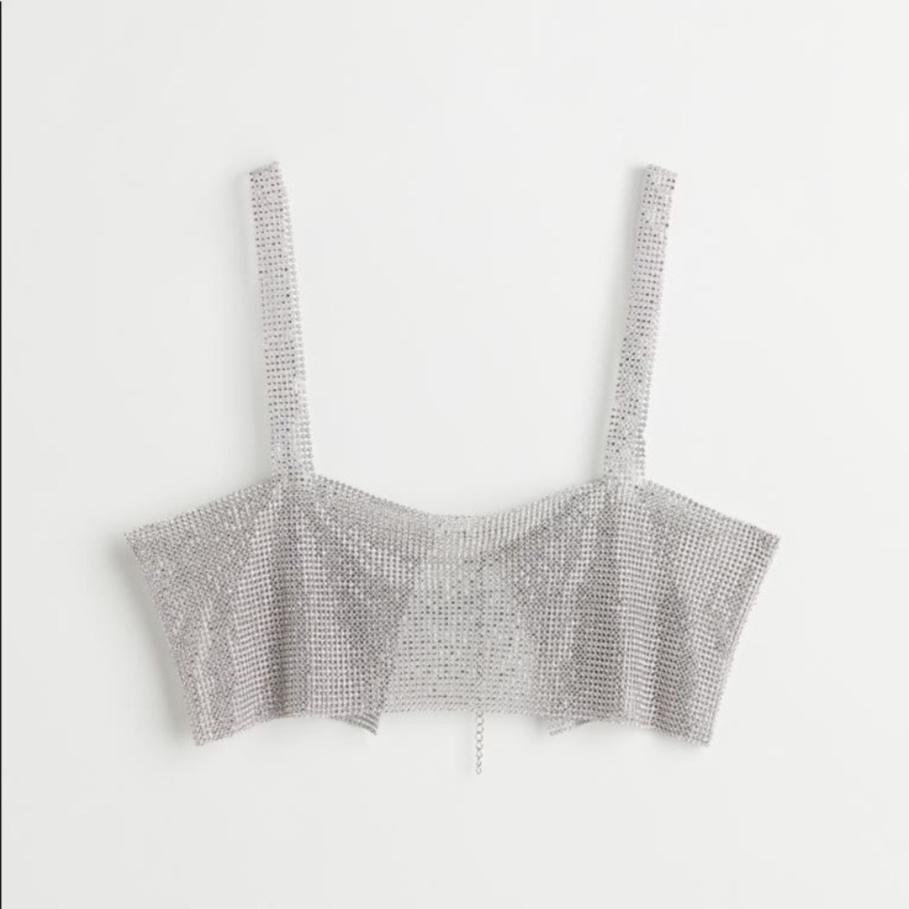 NWT Rhinestone Crop Top - Picture 3 of 6